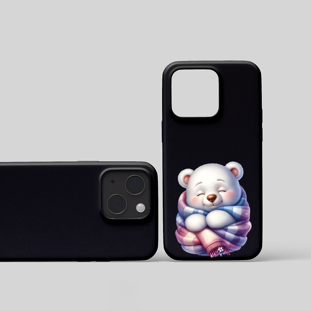 Cozy Sleepy Polar Bear Cub iPhone 15 and Plus Case