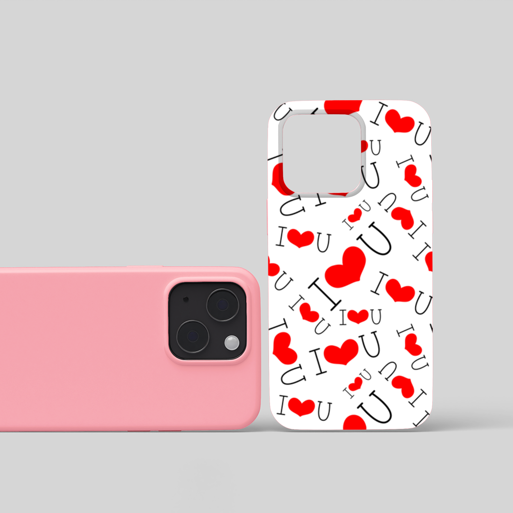 Valentines Day I Love You Heart Pattern Romantic Design iPhone 15 and Plus Case