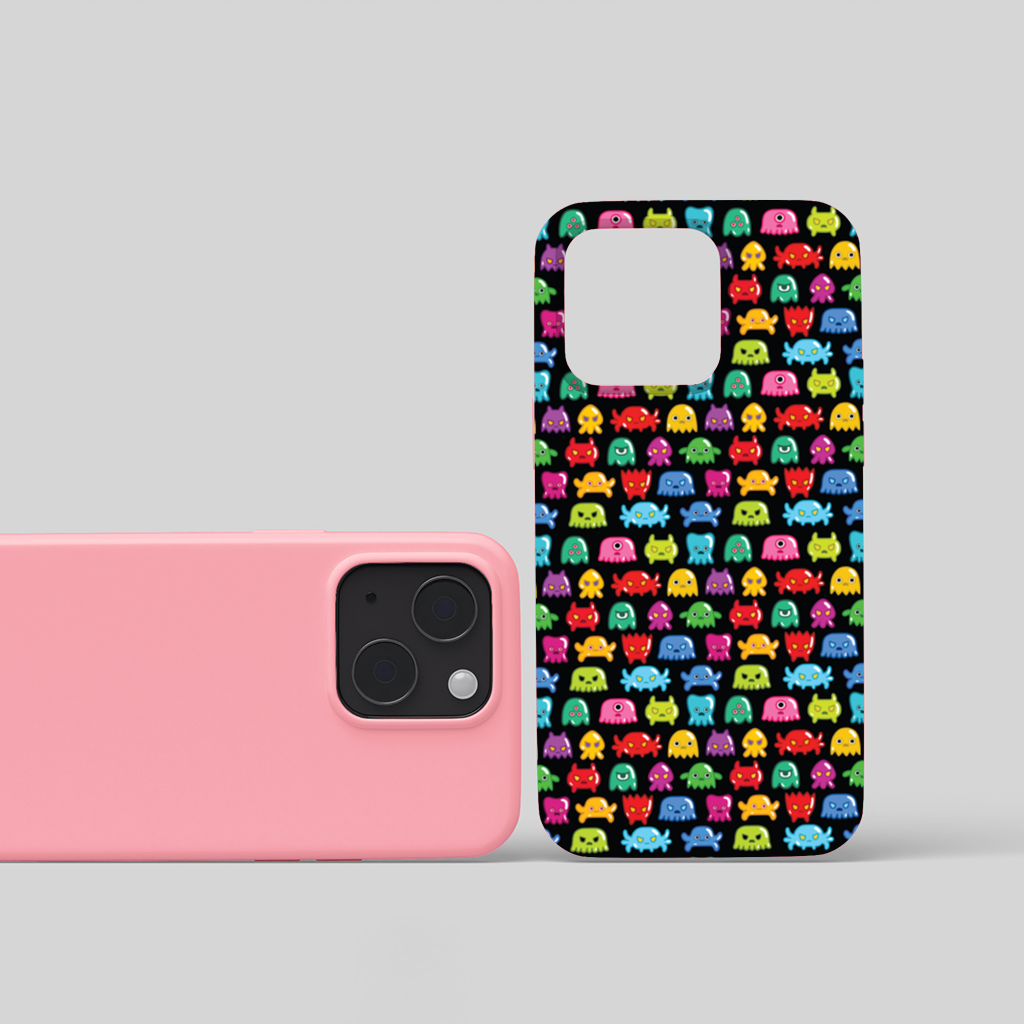 Cute Colorful Monsters Seamless Pattern iPhone 15 and Plus Case