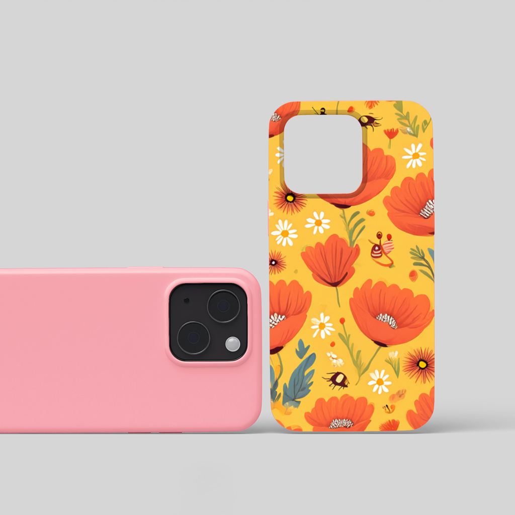 Floral  Insect Pattern  Colorful Design iPhone 15 and Plus Case