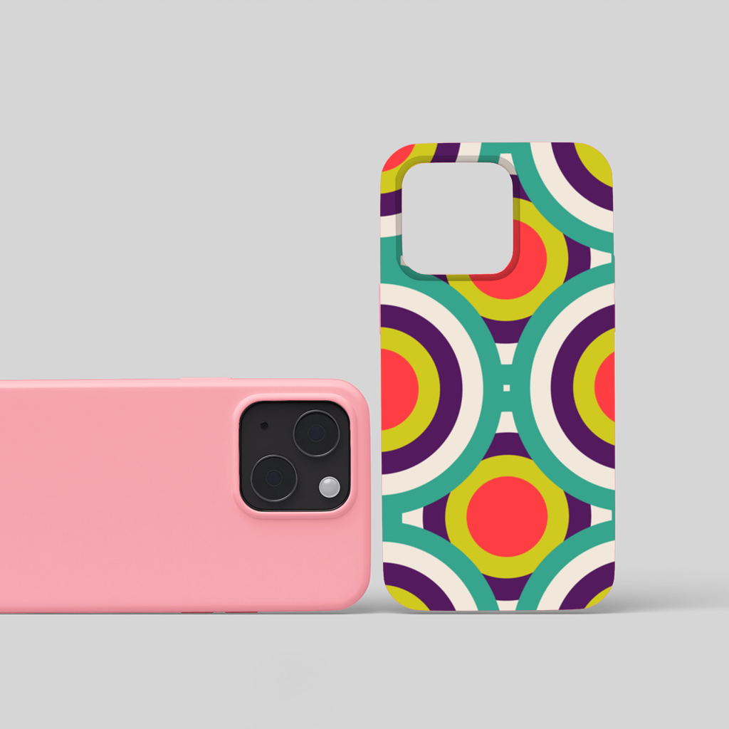 Colorful Geometric Circle Pattern iPhone 15 and Plus Case