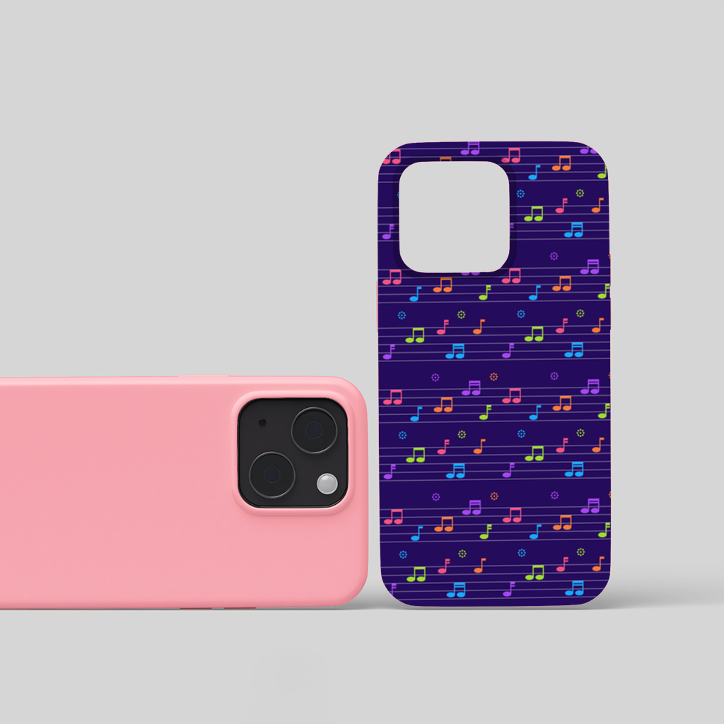 Colorful Music Notes and Modern Rhythm Seamless Pattern iPhone 15 and Plus Case