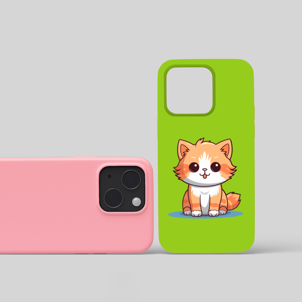 Cute Orange Cat Illustration iPhone 15 and Plus Case