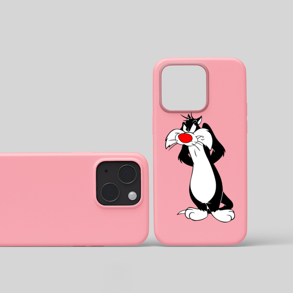 Funny Cartoon Cat Illustration iPhone 15 and Plus Case