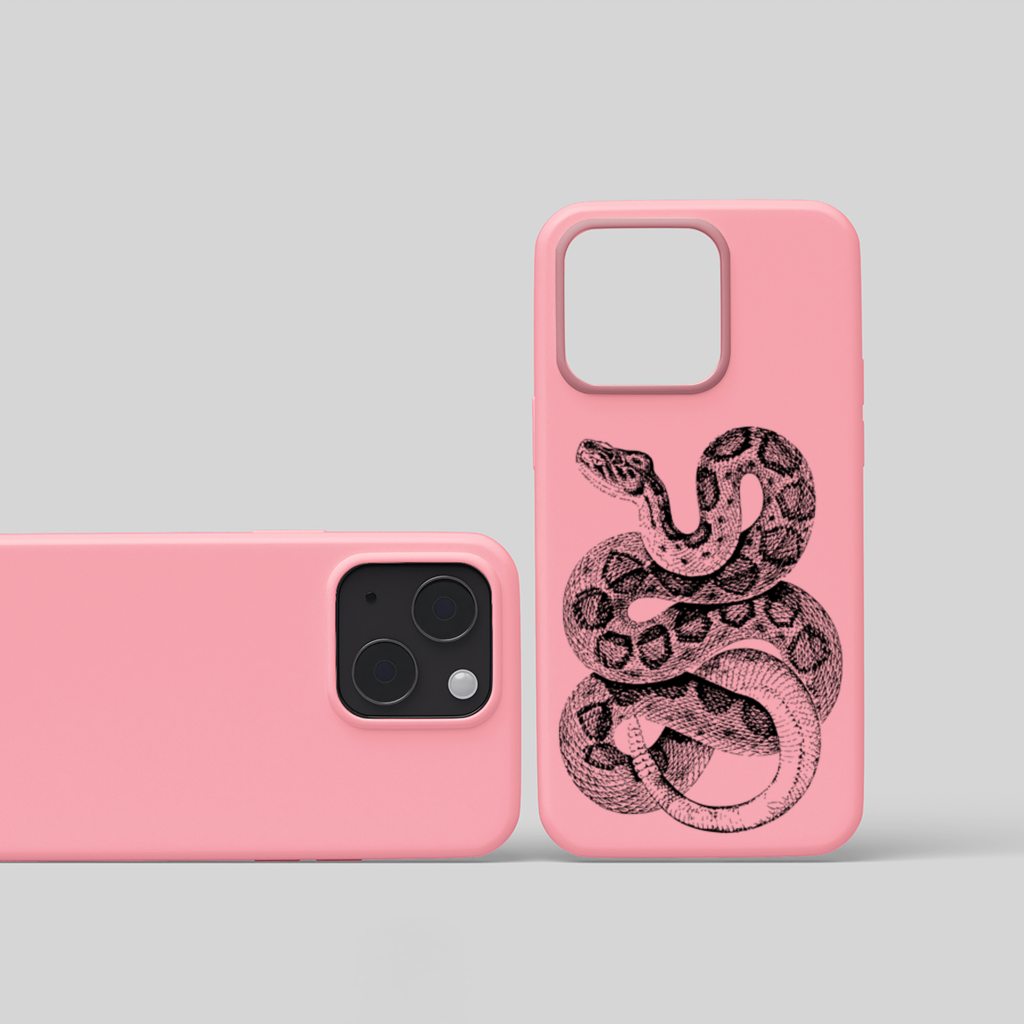 Detailed Vintage Rattlesnake Illustration iPhone 15 and Plus Case