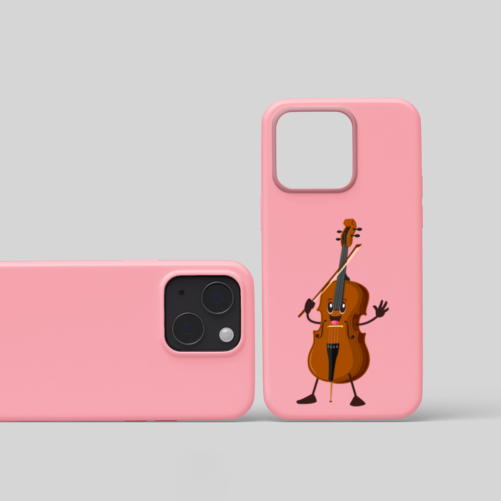 Happy Cello Character Art Design iPhone 15 and Plus Case
