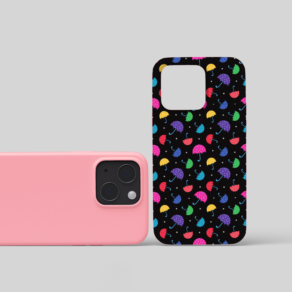 Colorful Heart Umbrellas Pattern iPhone 15 and Plus Case