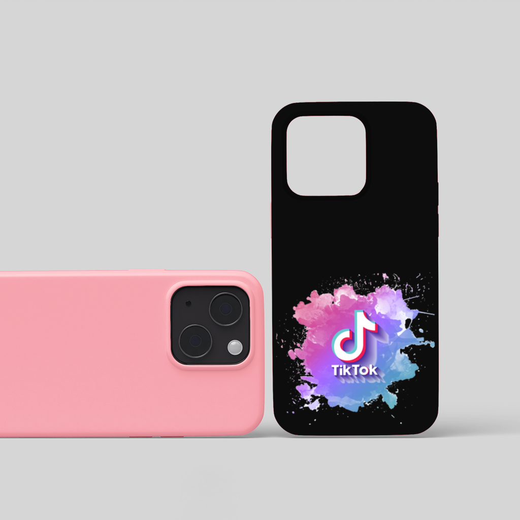 TikTok Logo with Watercolor Effect iPhone 15 and Plus Case