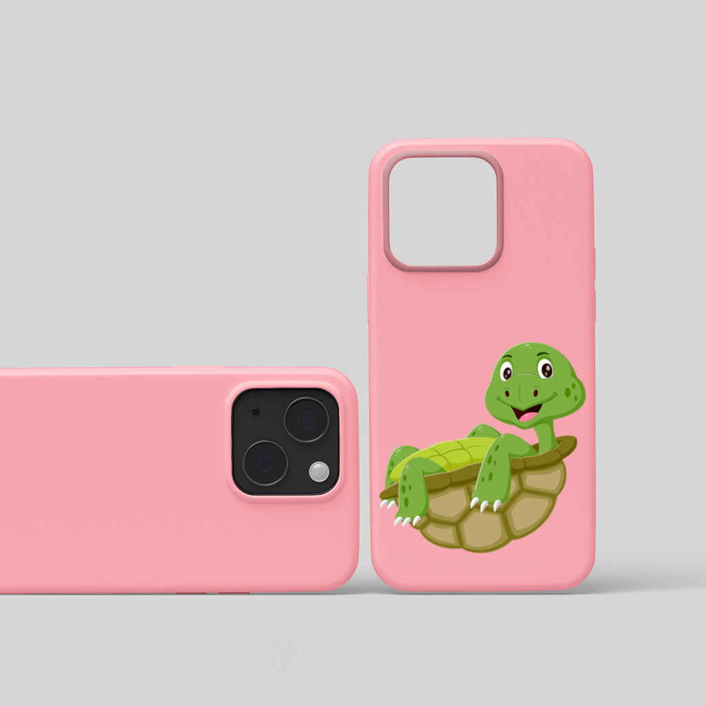 Happy Smiling Green Turtle in Shell iPhone 15 and Plus Case