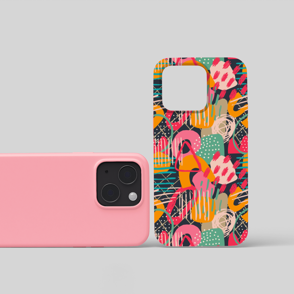 Abstract Geometric Doodle iPhone 15 and Plus Case