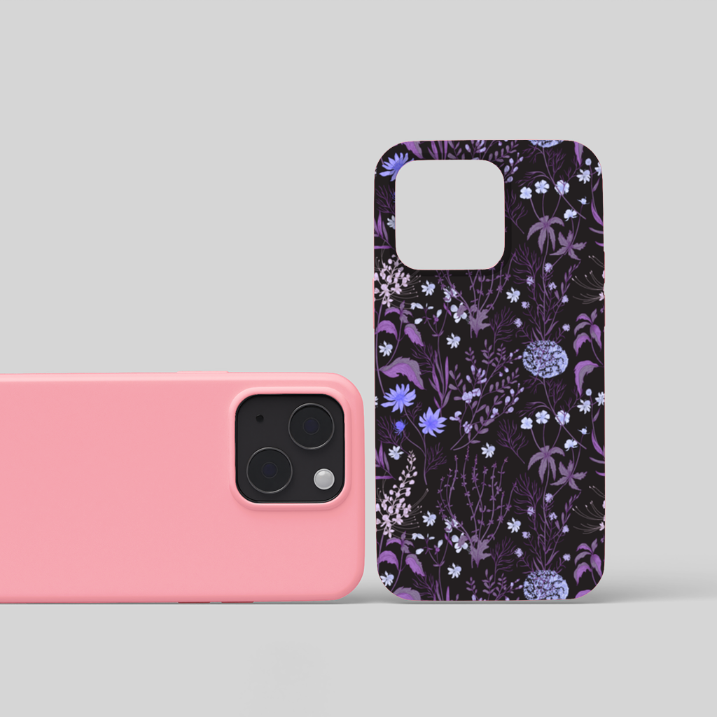 Purple Gothic Botanical iPhone 15 and Plus Case