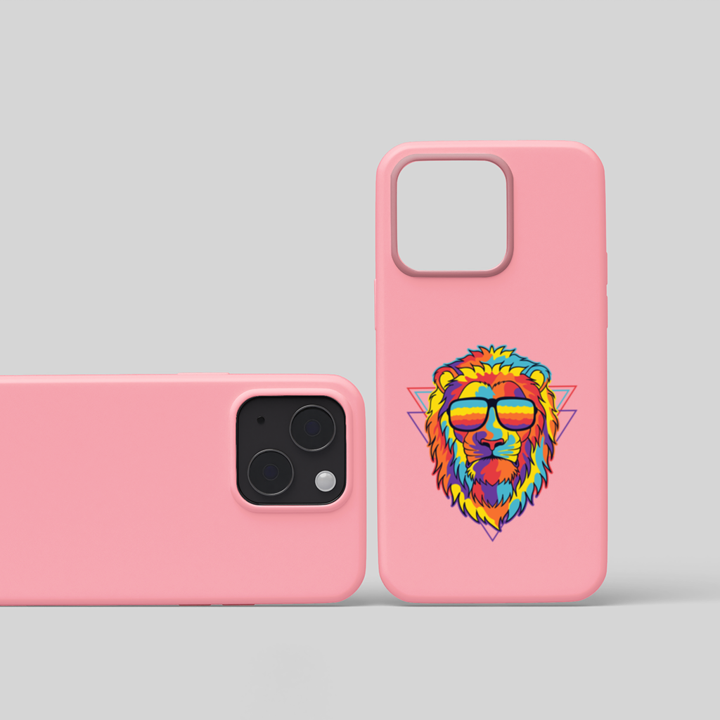 Colorful Retro Sunglasses Lion iPhone 15 and Plus Case
