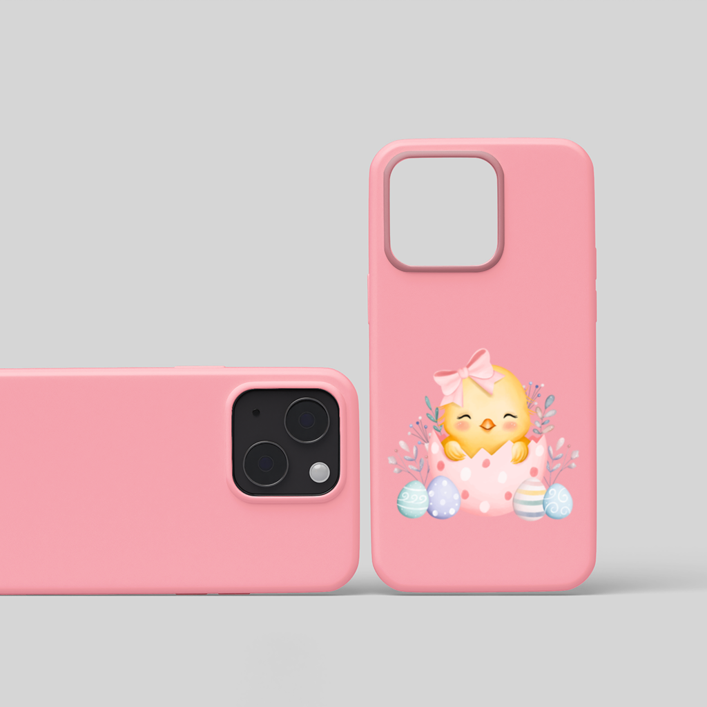 Easter Chick with Eggs iPhone 15 and Plus Case