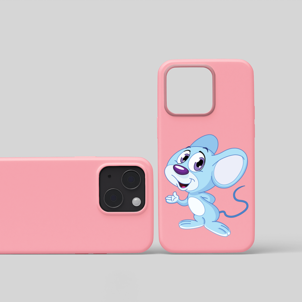 Cute Blue Mouse iPhone 15 and Plus Case