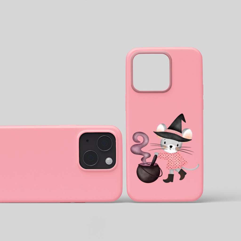 Witch Mouse with Cauldron iPhone 15 and Plus Case