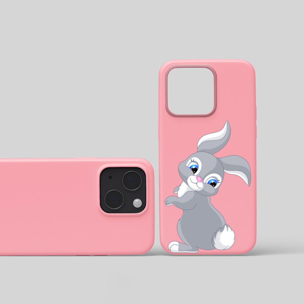 Cute Grey Bunny iPhone 15 and Plus Case