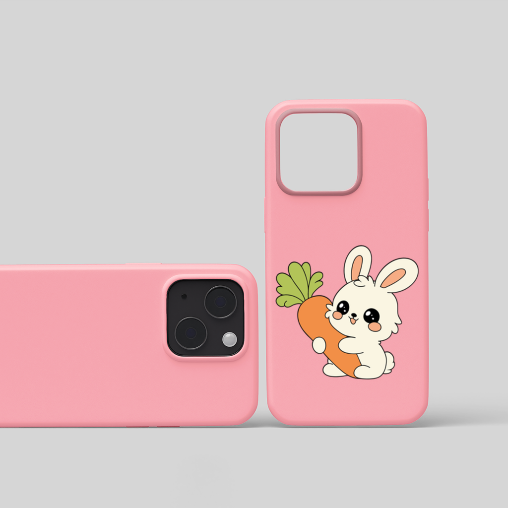Kawaii Bunny with Carrot iPhone 15 and Plus Case