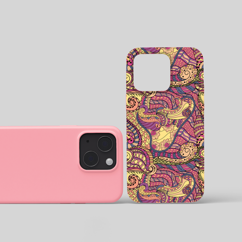 Psychedelic Zentangle Floral iPhone 15 and Plus Case