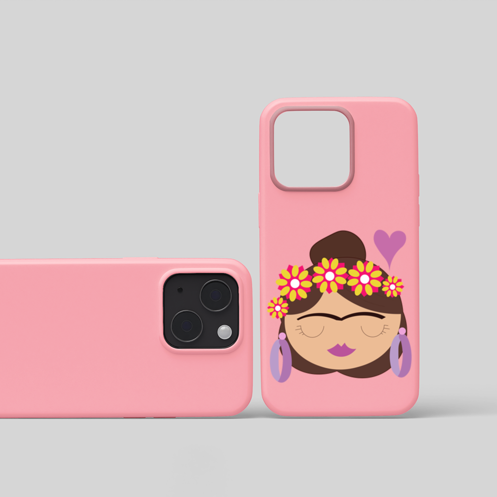 Frida Kahlo Inspired Floral Woman iPhone 15 and Plus Case