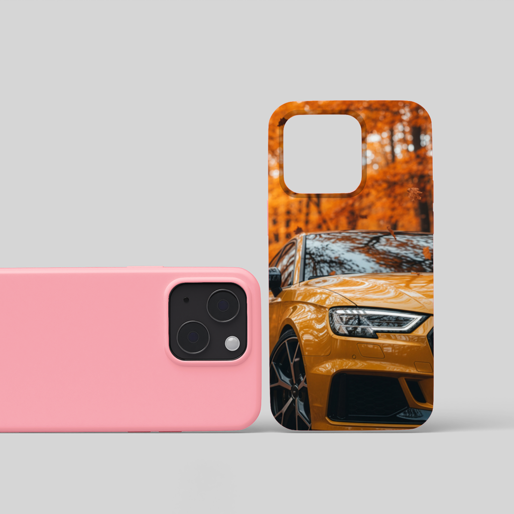 Yellow Sports Car Autumn iPhone 15 and Plus Case