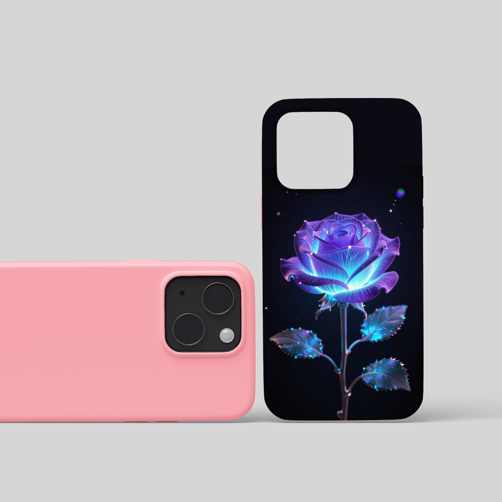 Bioluminescent Neon Rose iPhone 15 and Plus Case