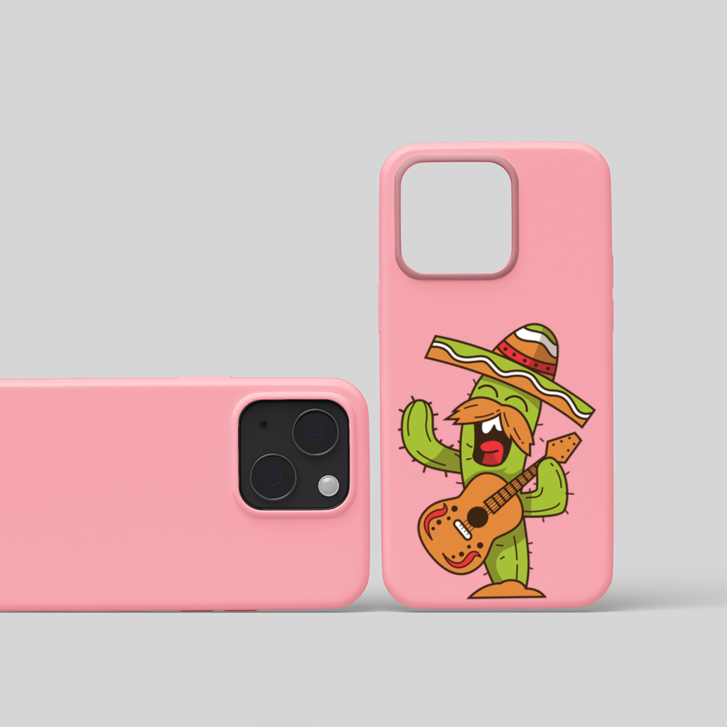 Mariachi Cactus Playing Guitar iPhone 15 and Plus Case