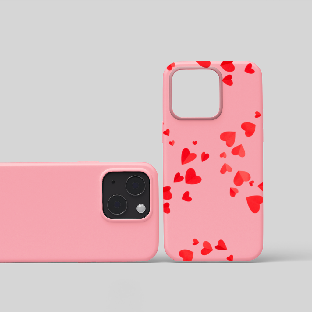 Red Hearts Frame Design iPhone 15 and Plus Case