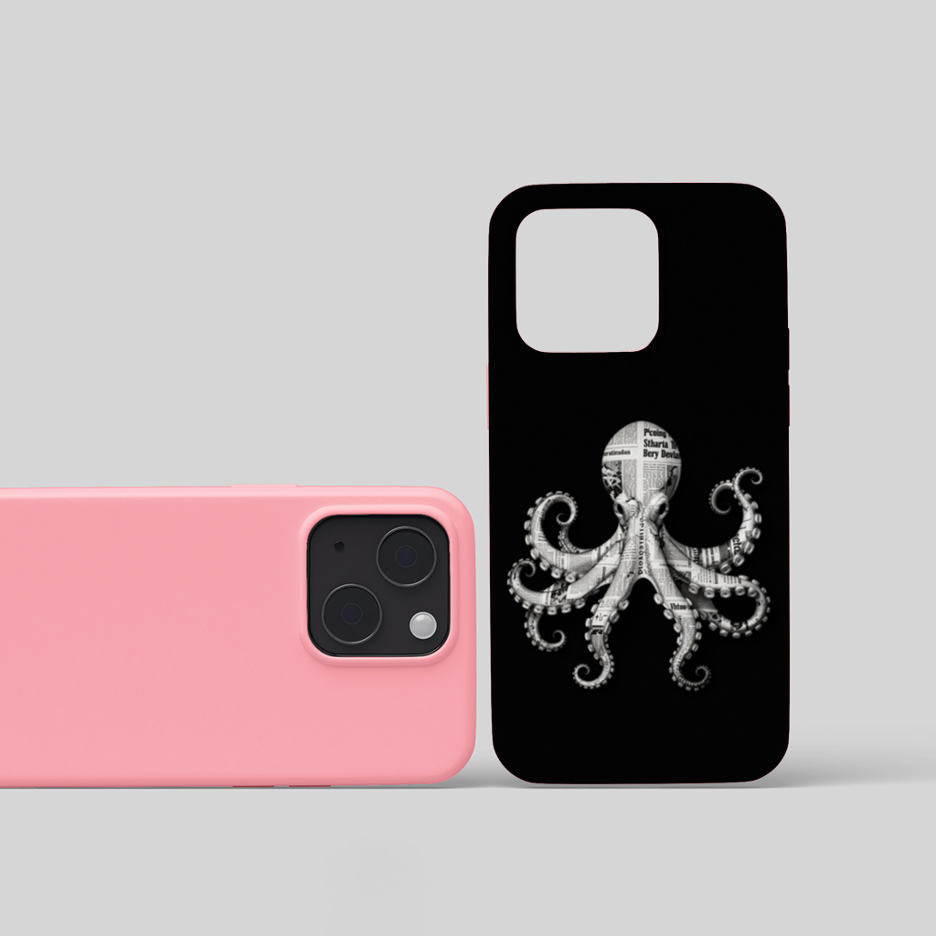 Vintage Newspaper Octopus iPhone 15 and Plus Case