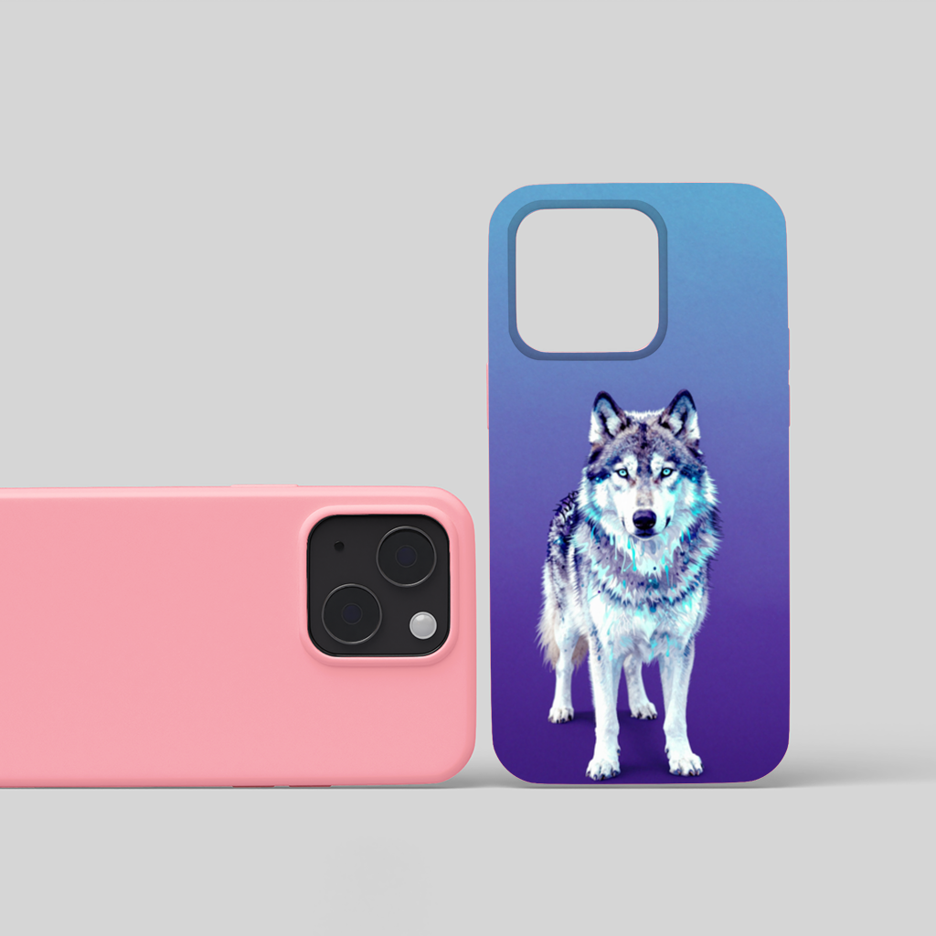Mystic Blue Eyed Wolf iPhone 15 and Plus Case