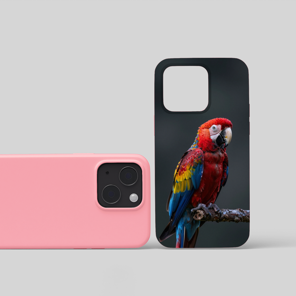 Scarlet Macaw Tropical Parrot iPhone 15 and Plus Case
