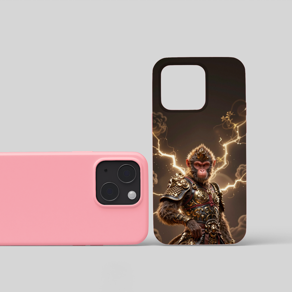 Golden Armored Monkey Warrior iPhone 15 and Plus Case