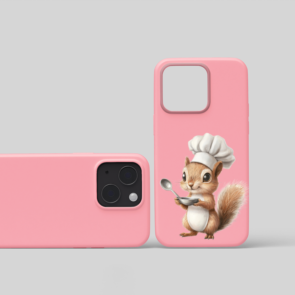 Whimsical Little Chef Squirrel iPhone 15 and Plus Case