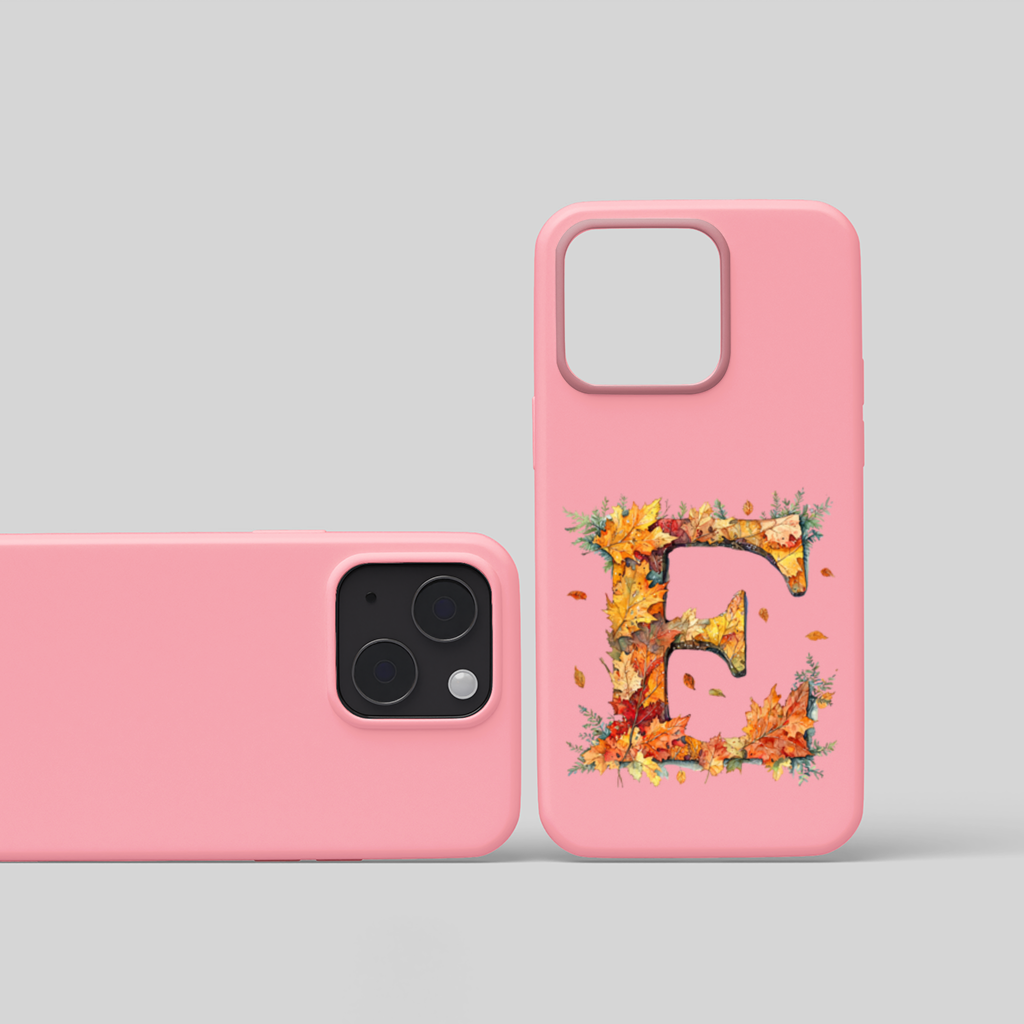 Autumn Maple Leaf Letter E iPhone 15 and Plus Case