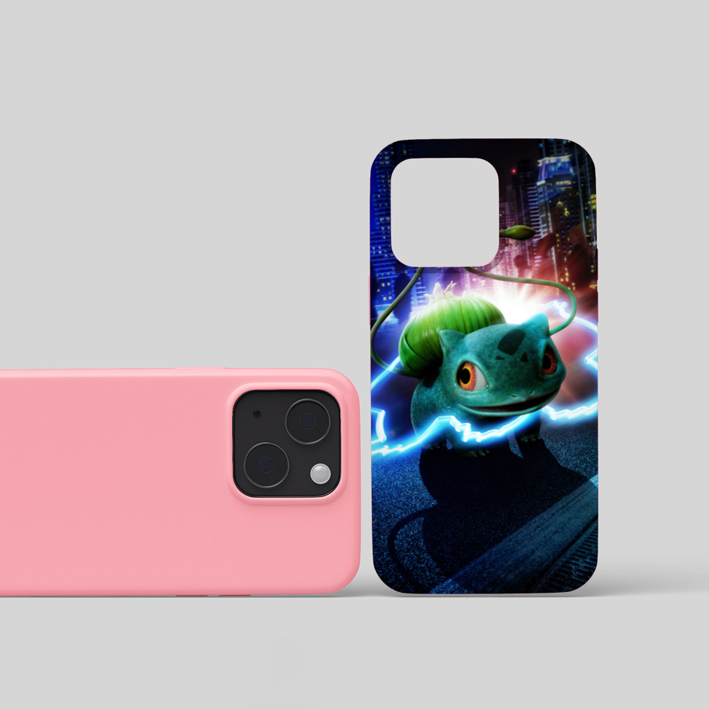 Glowing Neon Creature in Night City iPhone 15 and Plus Case