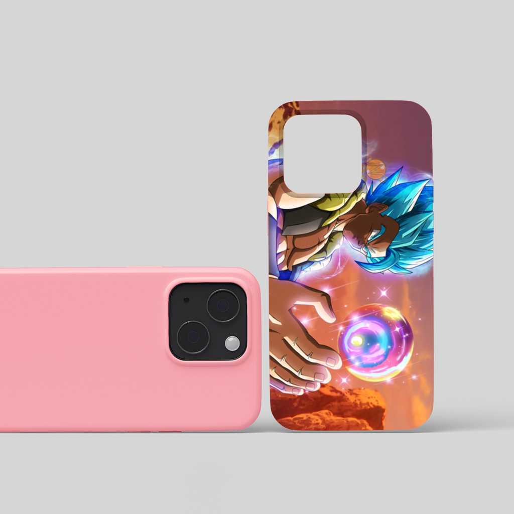 Blue Haired Warrior with Energy Orb iPhone 15 and Plus Case