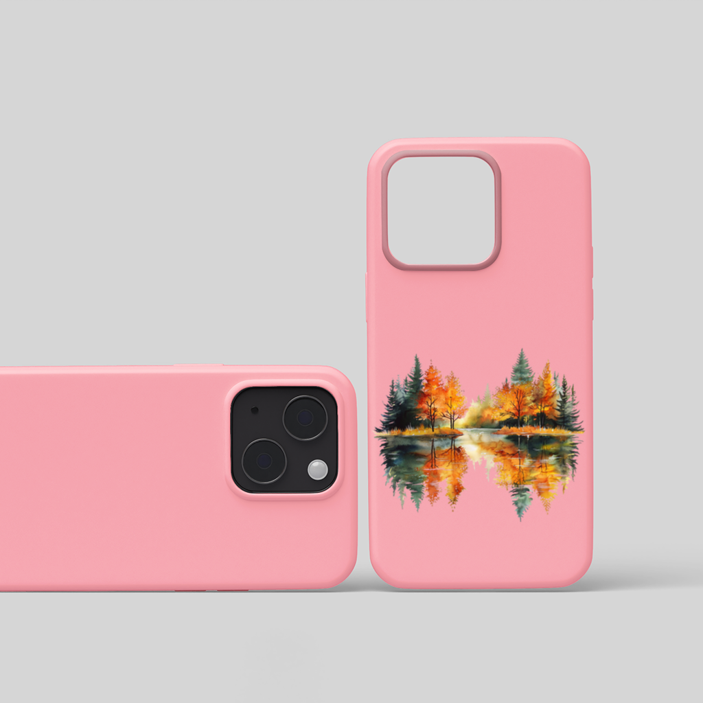 Autumn Forest Lake Reflection iPhone 15 and Plus Case