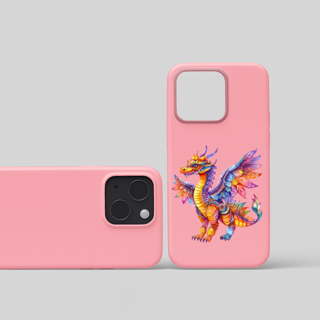 Vibrant Rainbow Mythical Dragon iPhone 15 and Plus Case
