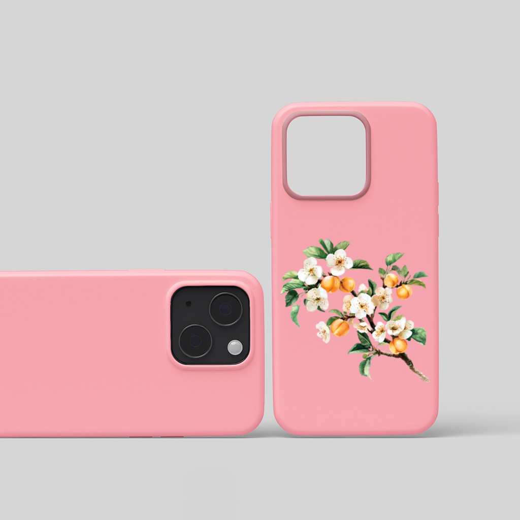 Kayısı Çiçeği ve Meyve Dalı iPhone 15 ve Plus Kılıfı