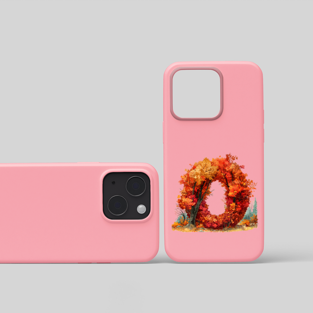 Sonbahar Yapraklı O Harfi iPhone 15 ve Plus Kılıfı