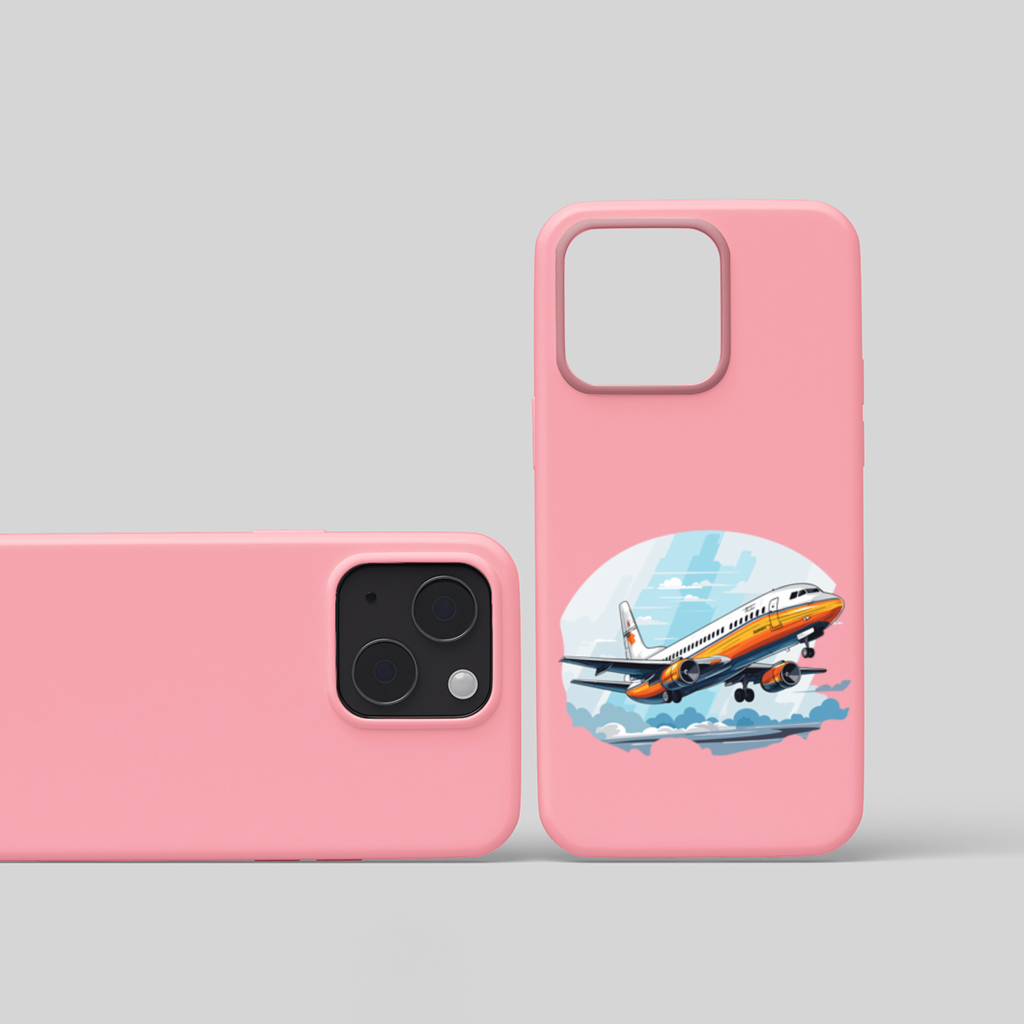 Retro Orange Commercial Airplane iPhone 15 and Plus Case