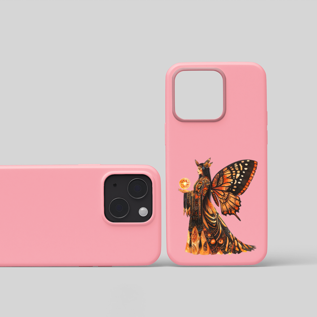 Monarch Kelebek Kanatlı Tanrıça iPhone 15 ve Plus Kılıfı