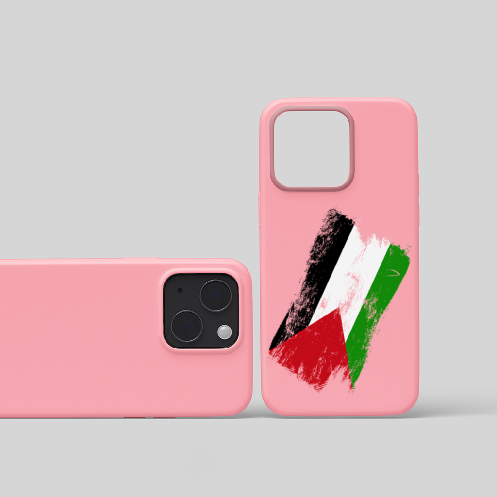 Filistin Direniş Bayrağı Fırça Darbesi iPhone 15 ve Plus Kılıfı