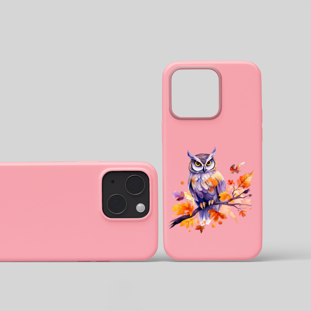 Whimsical Autumn Owl and Butterfly iPhone 15 Plus Case