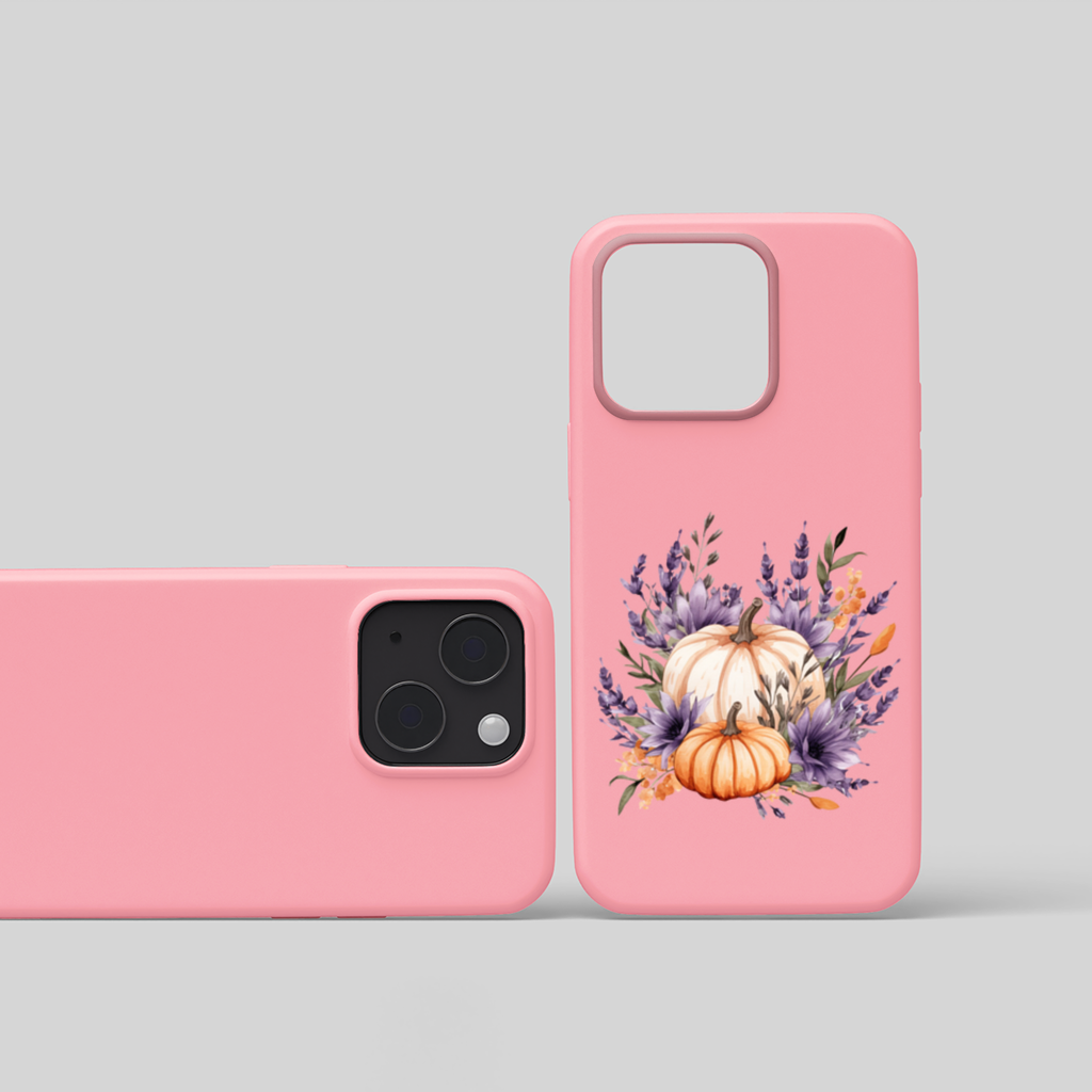 Lavender and Pumpkin Autumn Bouquet iPhone 15 Plus Case