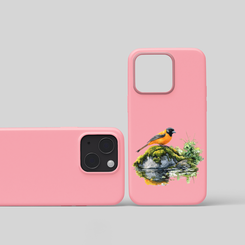 Turuncu Siyah Baltimore Oriole Kuşu iPhone 15 Plus Kılıfı