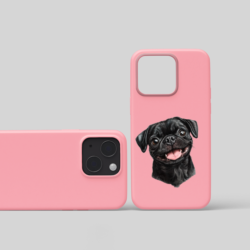 Happy Black Pug Face 