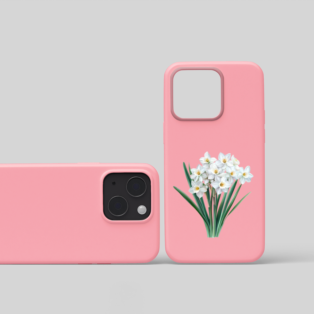 White Daffodil Bouquet Botanical iPhone 15 Plus Case