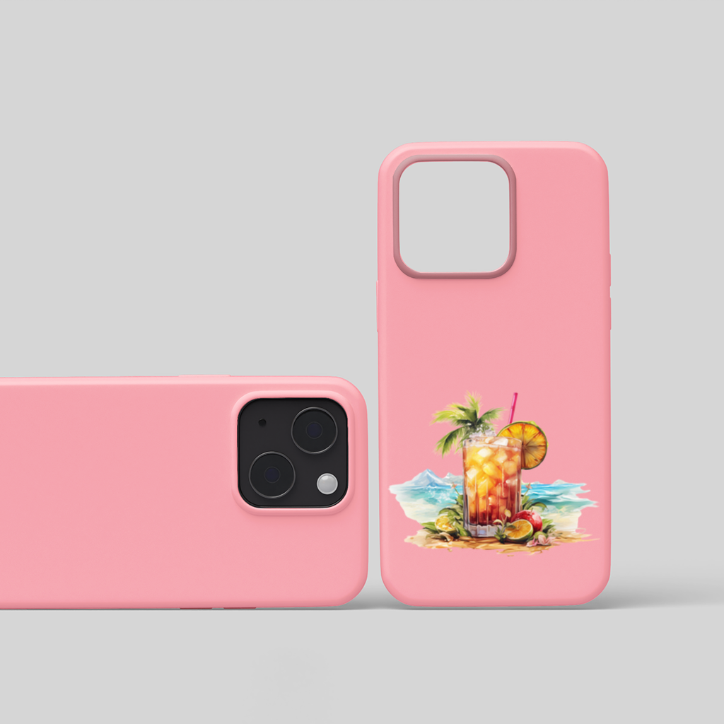 Tropical Island Beach Cocktail with Fruit iPhone 15 Plus Case