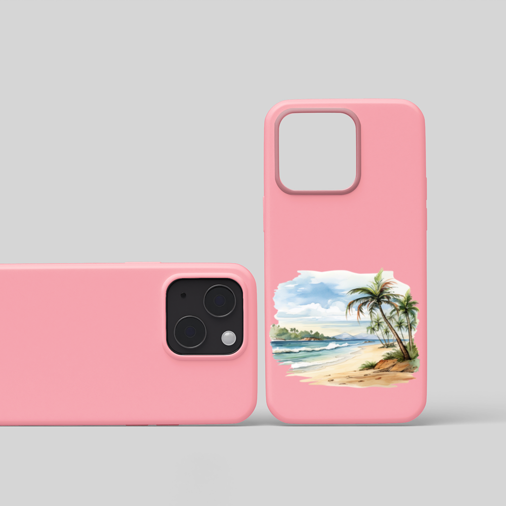 Tropical Palm Tree Beach iPhone 15 Plus Case
