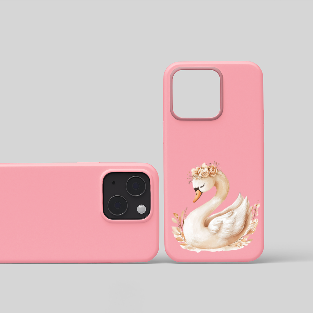 Elegant Floral Crown Boho Swan iPhone 15 Plus Case